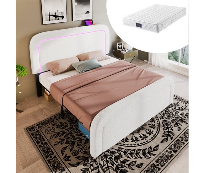 Camas de matrimonio 170x208 Blanco