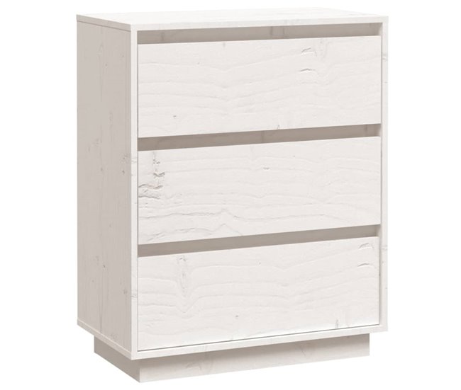 Aparador de madera maciza de pino 60 Blanco
