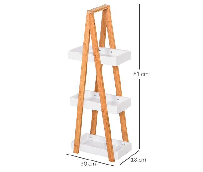 Armario de Baño Bambú, MDF kleankin, hogar - baño 30 Blanco