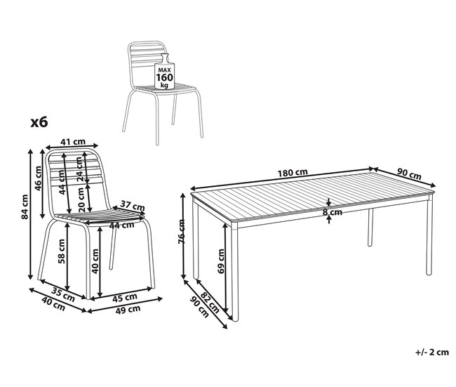 Beliani Conjunto de comedor VALLESE Madera Clara
