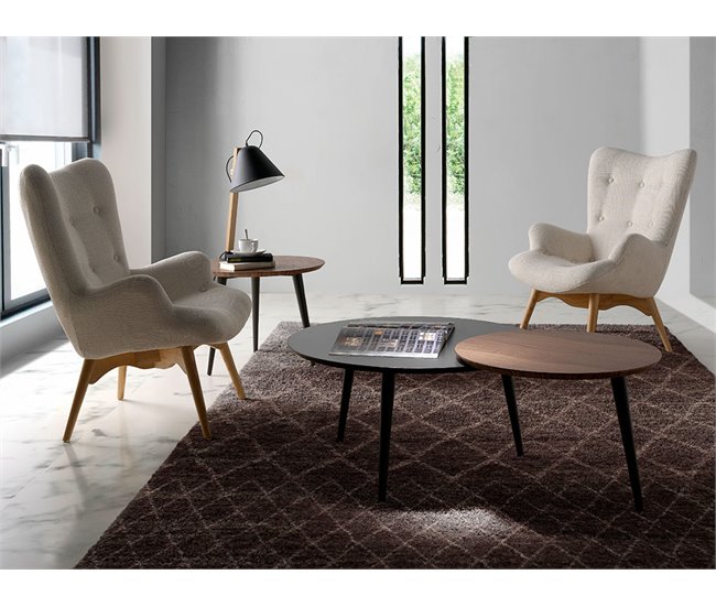 ANGEL CERDA Sillón tapizado tela capitoné Beige