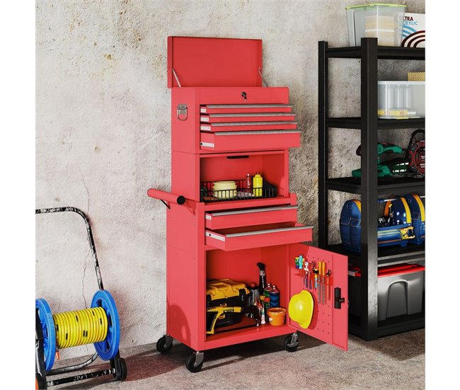 Carro de Herramientas Acero HOMCOM 60 Negro