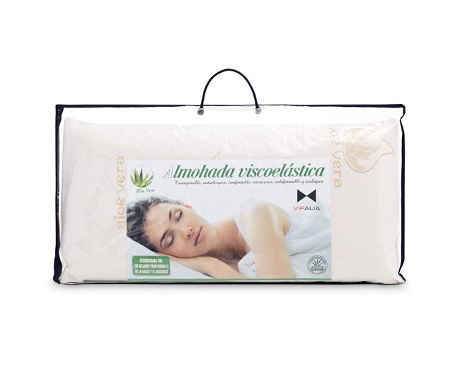 Vipalia Almohada Viscoelástica Compacta. Con tratamiento de Aloe Vera Blanco Veta