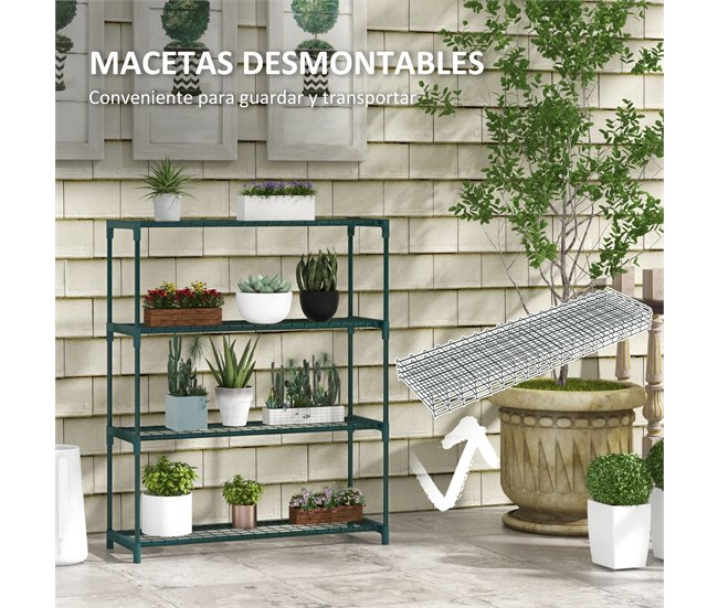 Estantería para Plantas Acero Outsunny Verde