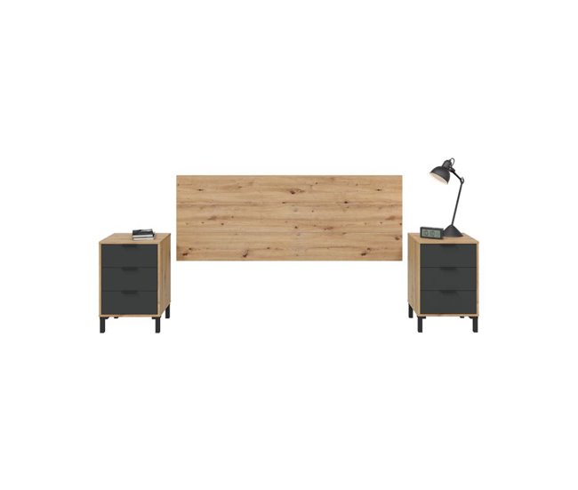Dormitorio Enzo 34 Gris Oscuro