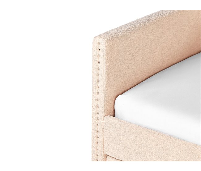 Beliani Cama con somier Bouclé TROYES 99x213 Beige