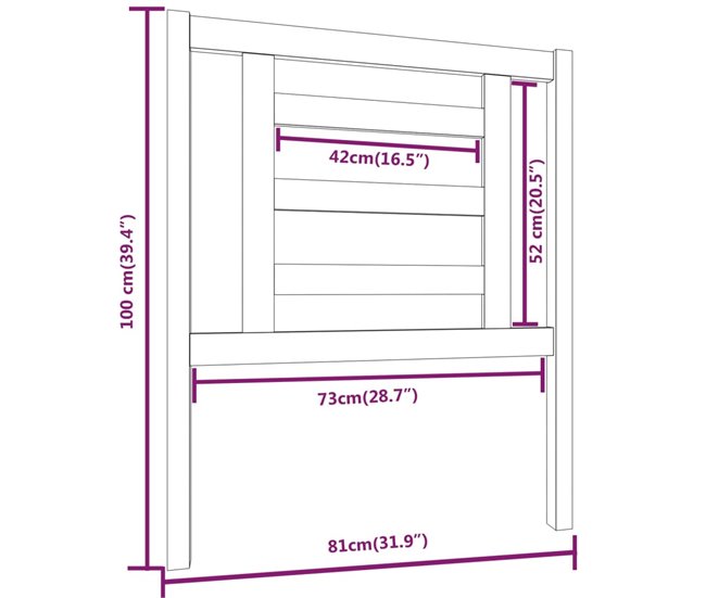 Cabecero cama - Mueble cabecero 81 Negro