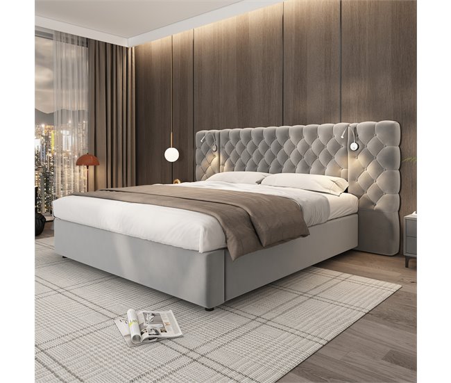 Camas de matrimonio 245x200 Gris