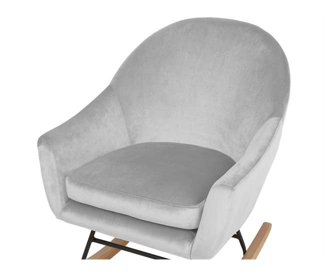 Beliani Sillón mecedora OXIE Gris Claro
