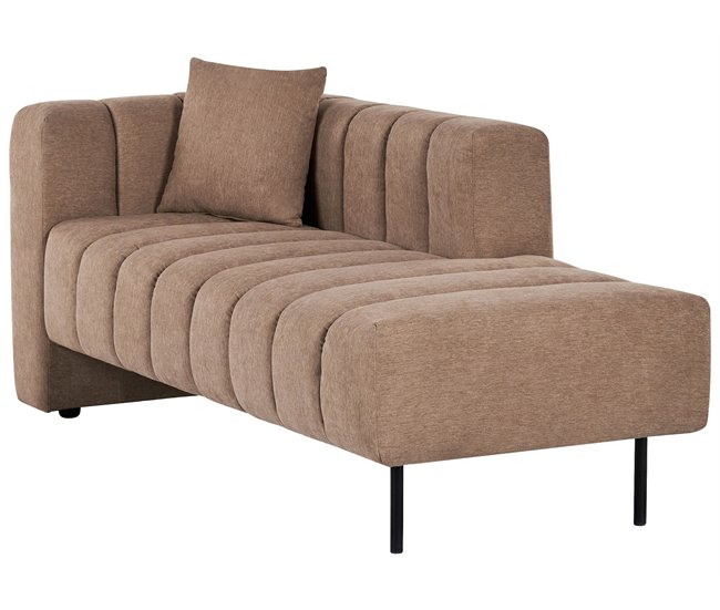 Beliani Chaise longue izquierdo Poliéster LANNILS Marron Claro