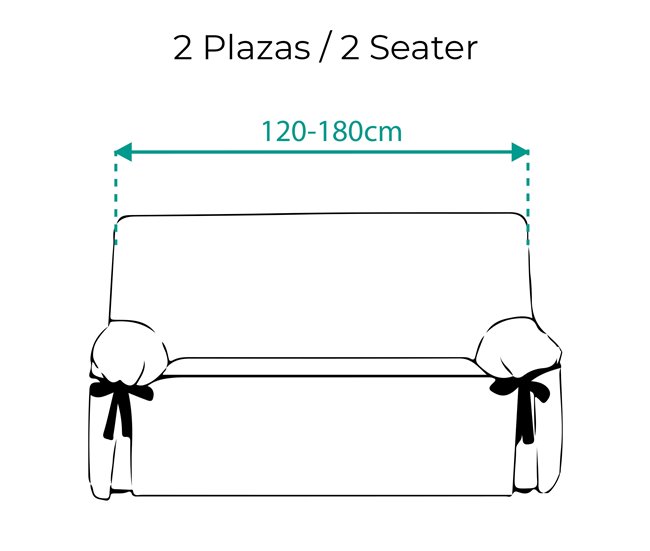 Protector Cubre Sofá Liso Royale Lazos 2 Plazas Gris