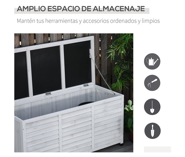 Baúl de Almacenaje Madera de Abeto Outsunny, hogar - muebles 127 Amarillo