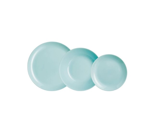 Vajilla Diwali Luminarc  piezas  servicios vidrio opal Turquesa