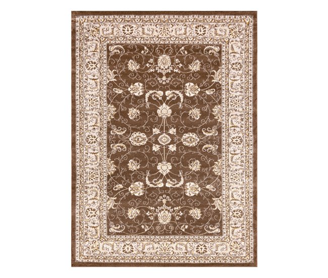 Alfombra MEFE moderna 2312 Ornamento Structural dos niveles 160x220 Beige