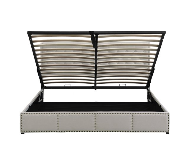 Cama con almacenamiento 200x160 Gris Claro