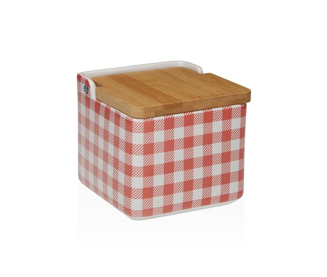 Salero con Tapa VICHY Rojo