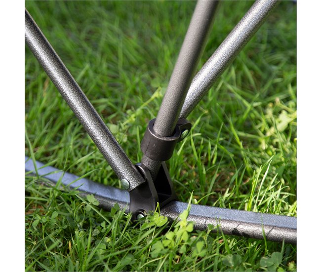 Aktive Silla mecedora plegable camping c/cojín y bolsillos Gris