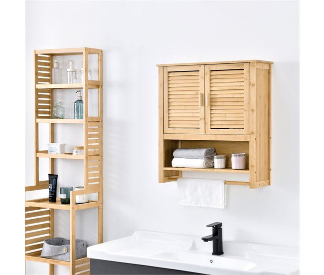 Mueble de pared para baño Tyresö bambú Natural