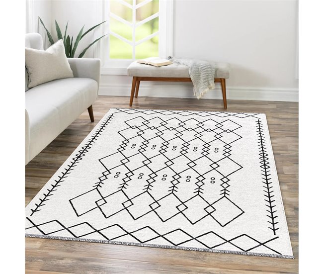 Alfombra reversible PALERMO ESTAMPADA Blanco