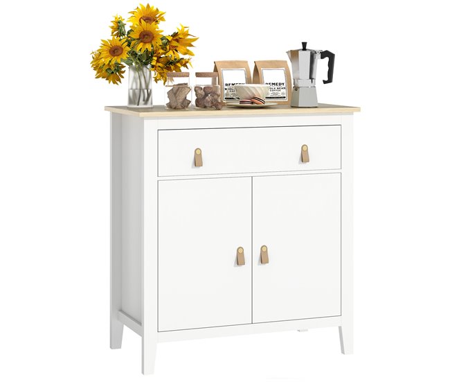 Aparador de Salón Melamina de Madera HOMCOM Blanco