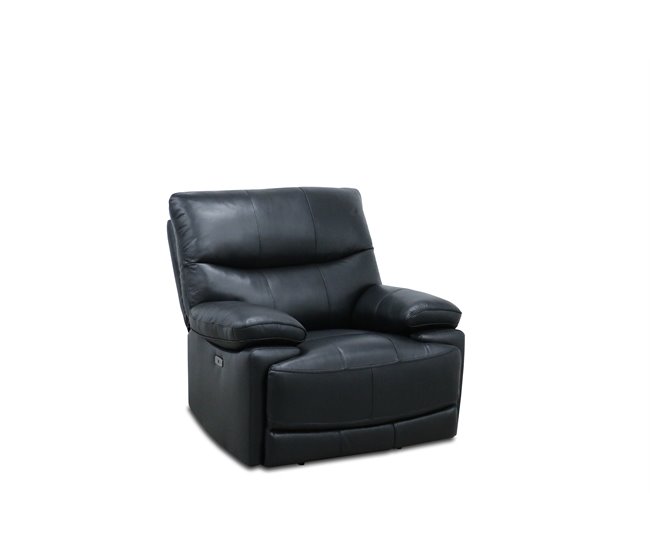 Sillón MASTER relax eléctrico de piel Negro