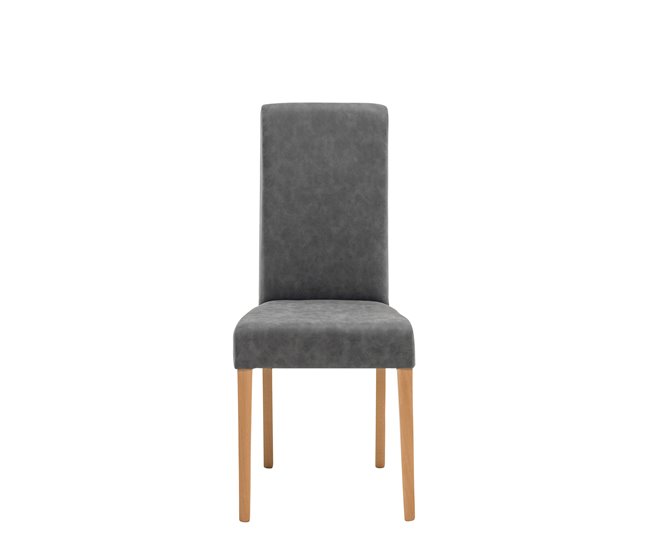 Silla GANT tapizada en pu gris Grafito