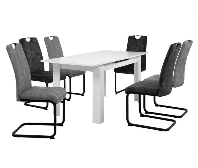 Silla de comedor ROSI tapizada en tela Gris Claro