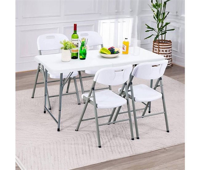Pack 8 Sillas Plegables con Asa Thinia Home Blanco