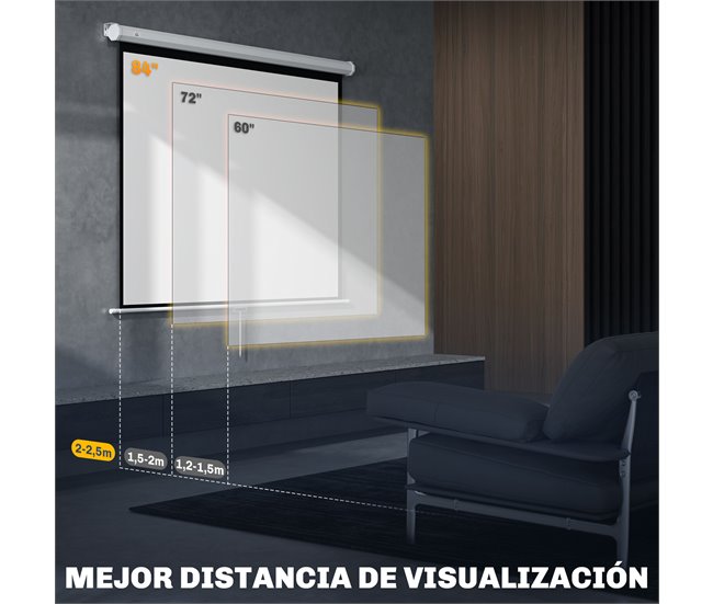 Pantalla Proyector Plástico HOMCOM Blanco