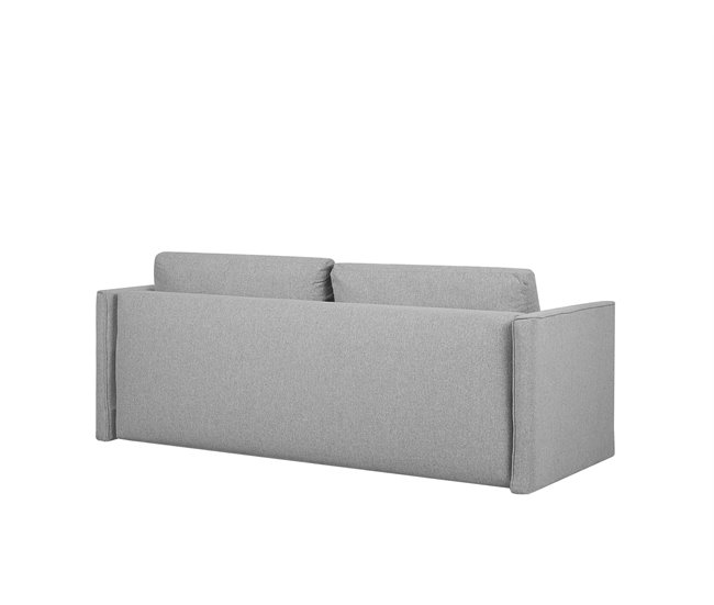 Beliani Sofá de 3 plazas Poliéster EKSJO Gris Claro