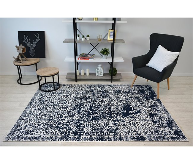 Alfombra SENSE MICRO 81260 VINTAGE 160x230 Azul Marino