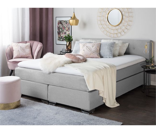 Beliani Cama continental Terciopelo CONSUL 191x212 Beige