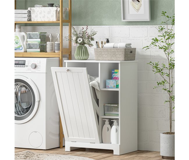 Armario de Baño MDF HOMCOM, hogar - baño Blanco