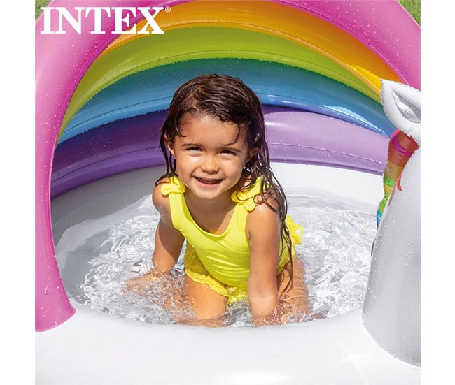 Piscina hinchable para bebé con toldo unicornio INTEX Multicolor
