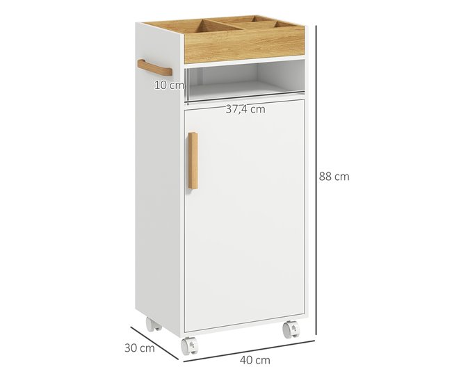 Armario de Baño Melamina de Madera, Haya kleankin Blanco