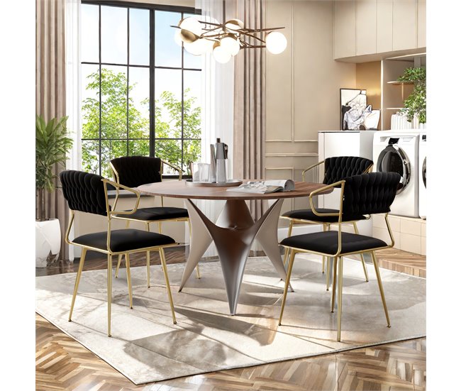 2 piezas, silla de comedor, silla alta Negro