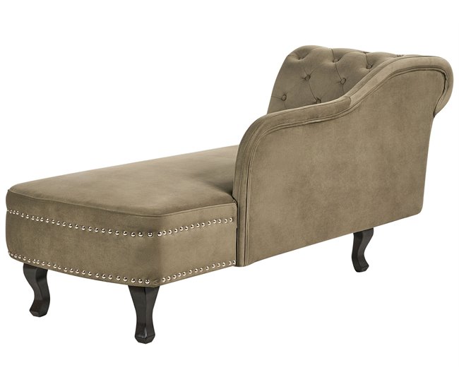 Beliani Chaise longue izquierdo Terciopelo NIMES Verde