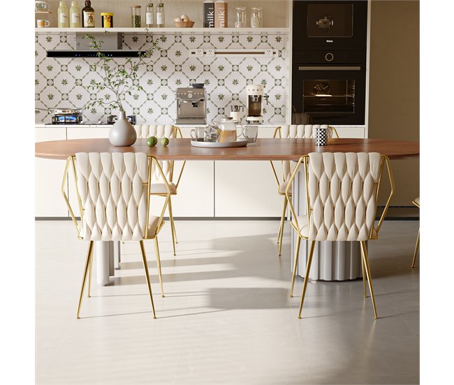 2 piezas, silla de comedor, silla de cocina, silla de salón Crema