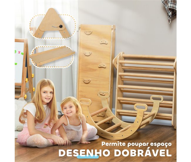Escalada para Niños Madera de Pino Multilaminada AIYAPLAY Marron