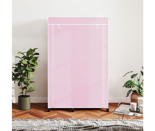 Armario de Tela Acero, Tela no Tejida HOMCOM Rosa