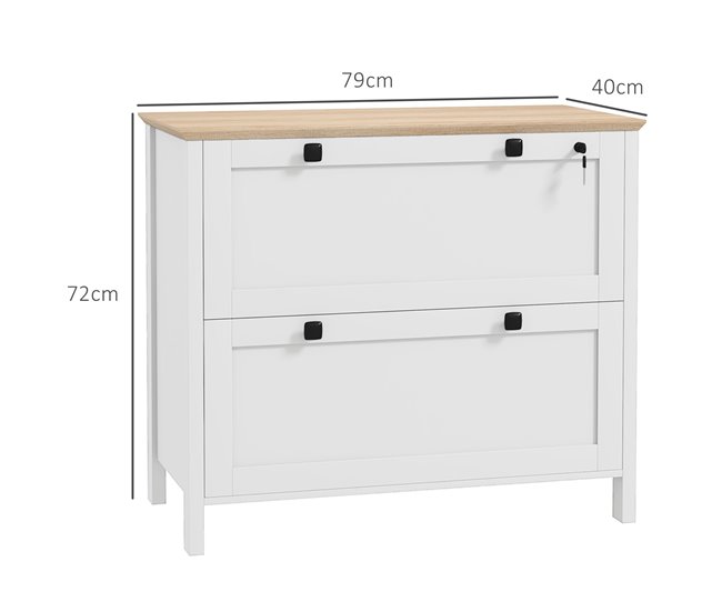 Cajonera de Oficina Melamina de Madera HOMCOM Blanco