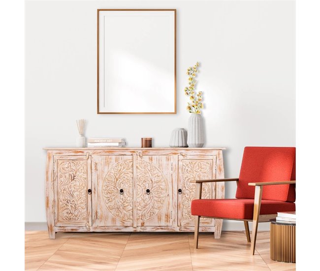 Aparador de madera acabado artesanal Beige