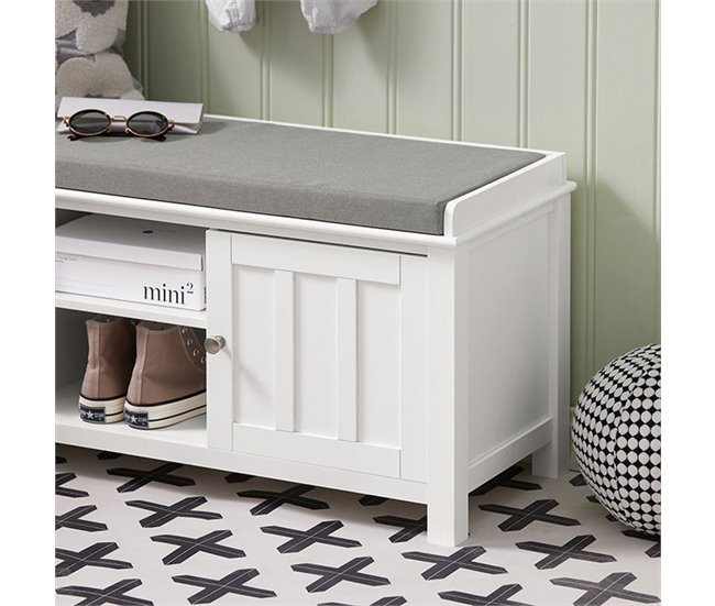 Zapatero con 2 Puertas Cerradas y 2 Estantes FSR35-W SoBuy Blanco