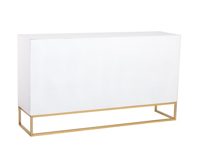 Aparador de 3 puertas de madera y metal Blanco