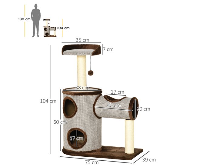 Árbol Rascador para Gatos Marron