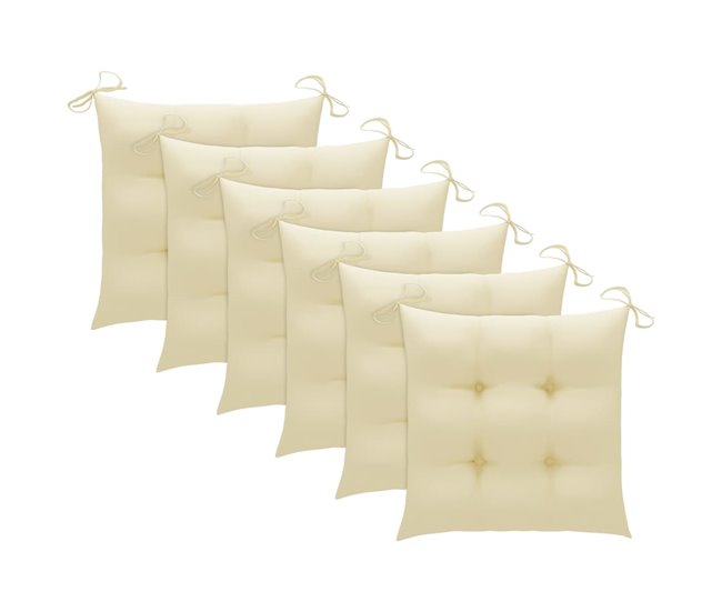 6 Sillas de comedor para jardín de madera con cojines Antracita