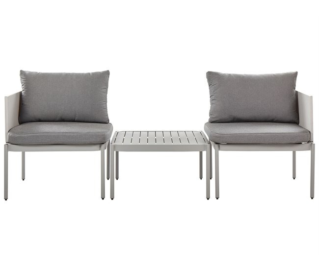 Beliani Conjunto longue TERRACINA Gris Claro