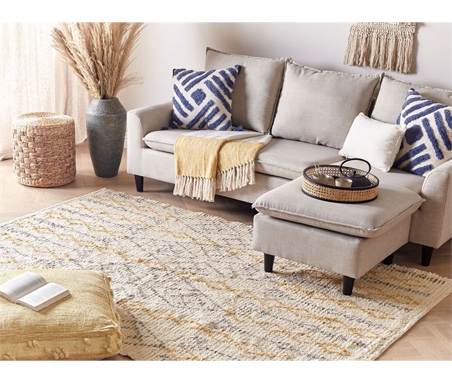 Beliani Alfombra de pelo corto KADAPA 140x200 Beige