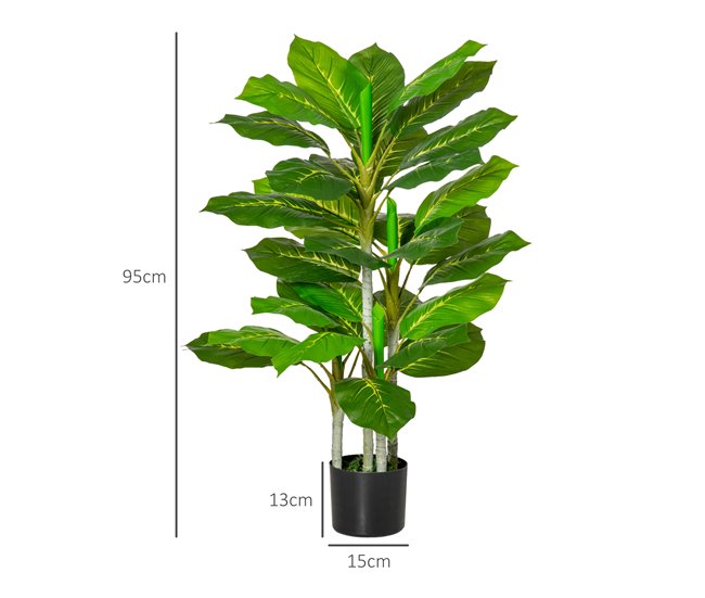 Árbol Perenne Artificial PE, PEVA HOMCOM, hogar - decoración Verde