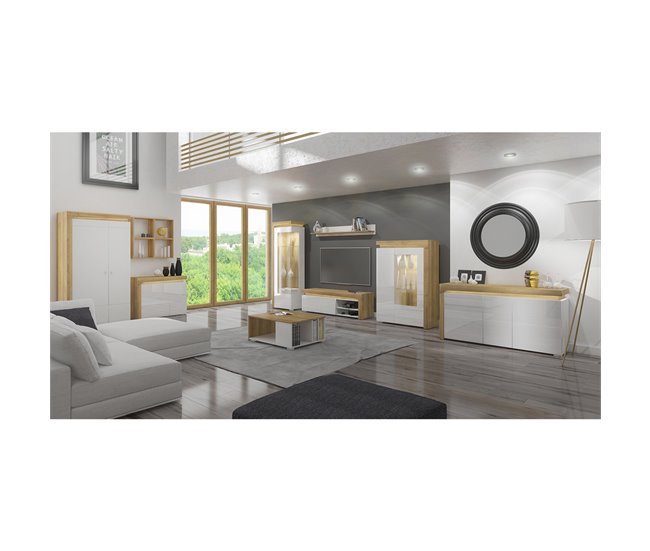 Armario 2 puertas con LED Teo 197 Madera